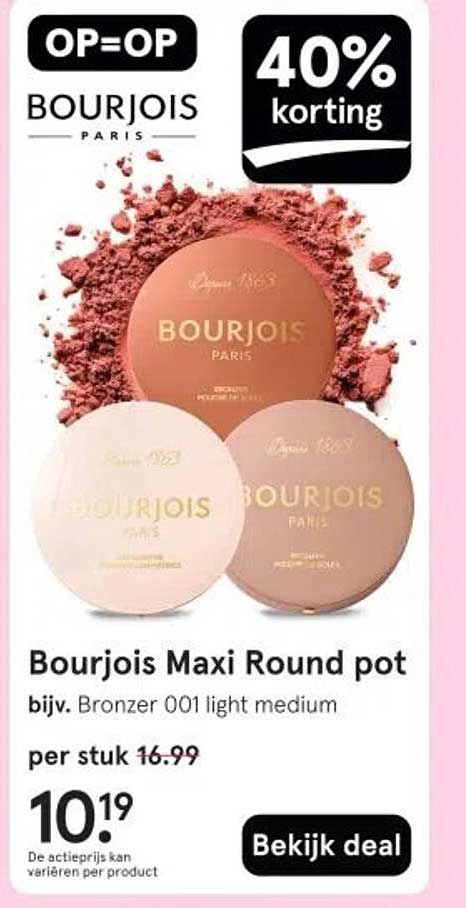 Bourjois Maxi Round pot bijv. Bronzer 001 light medium