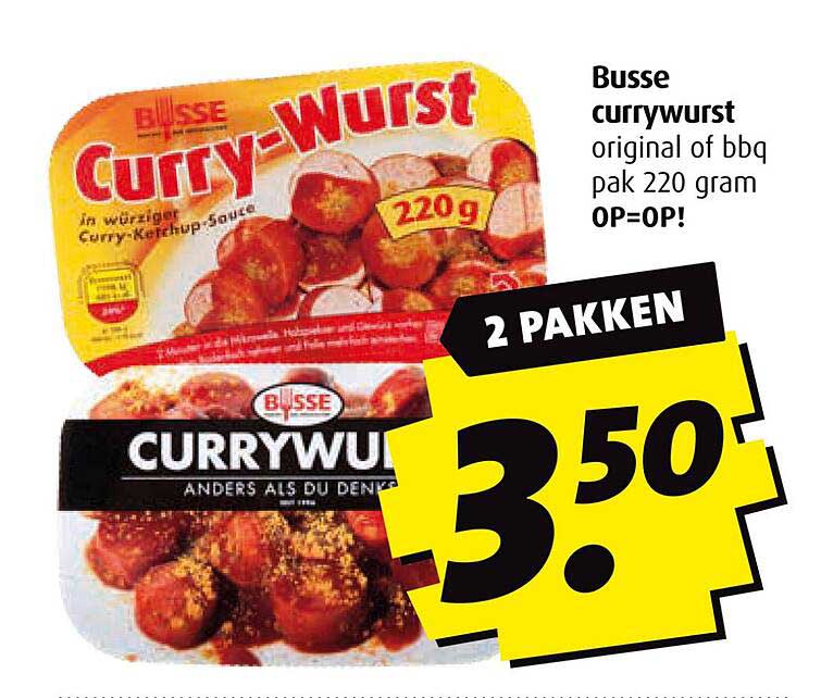 Busse currywurst original of bbq pak 220 gram