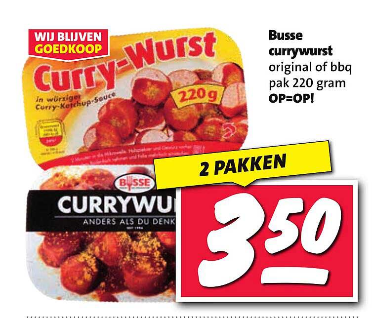 Busse currywurst original of bbq pak 220 gram