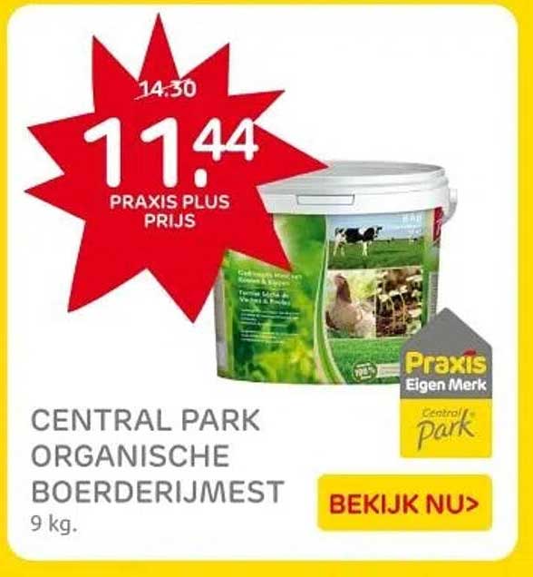 CENTRAL PARK ORGANISCHE BOERDERIJMEST 9 kg.
