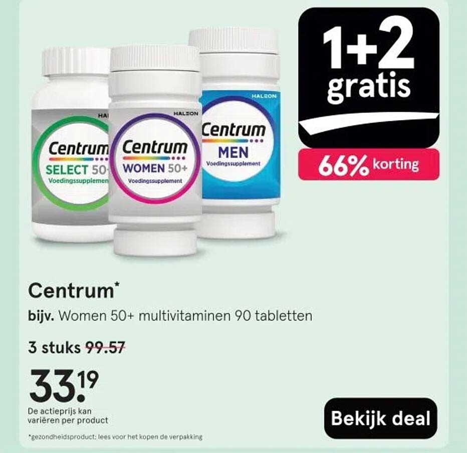 Centrum bijv. Women 50+ multivitaminen 90 tabletten