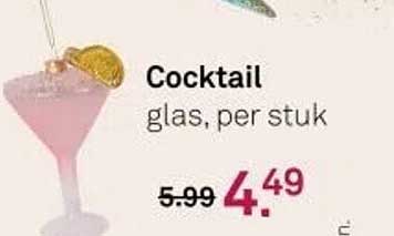 Cocktail glas, per stuk