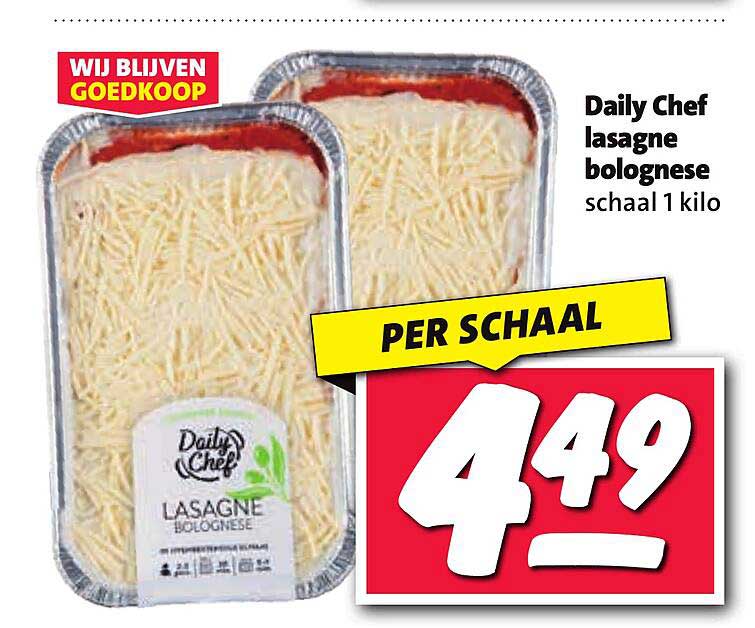 Daily Chef lasagne bolognese schaal 1 kilo