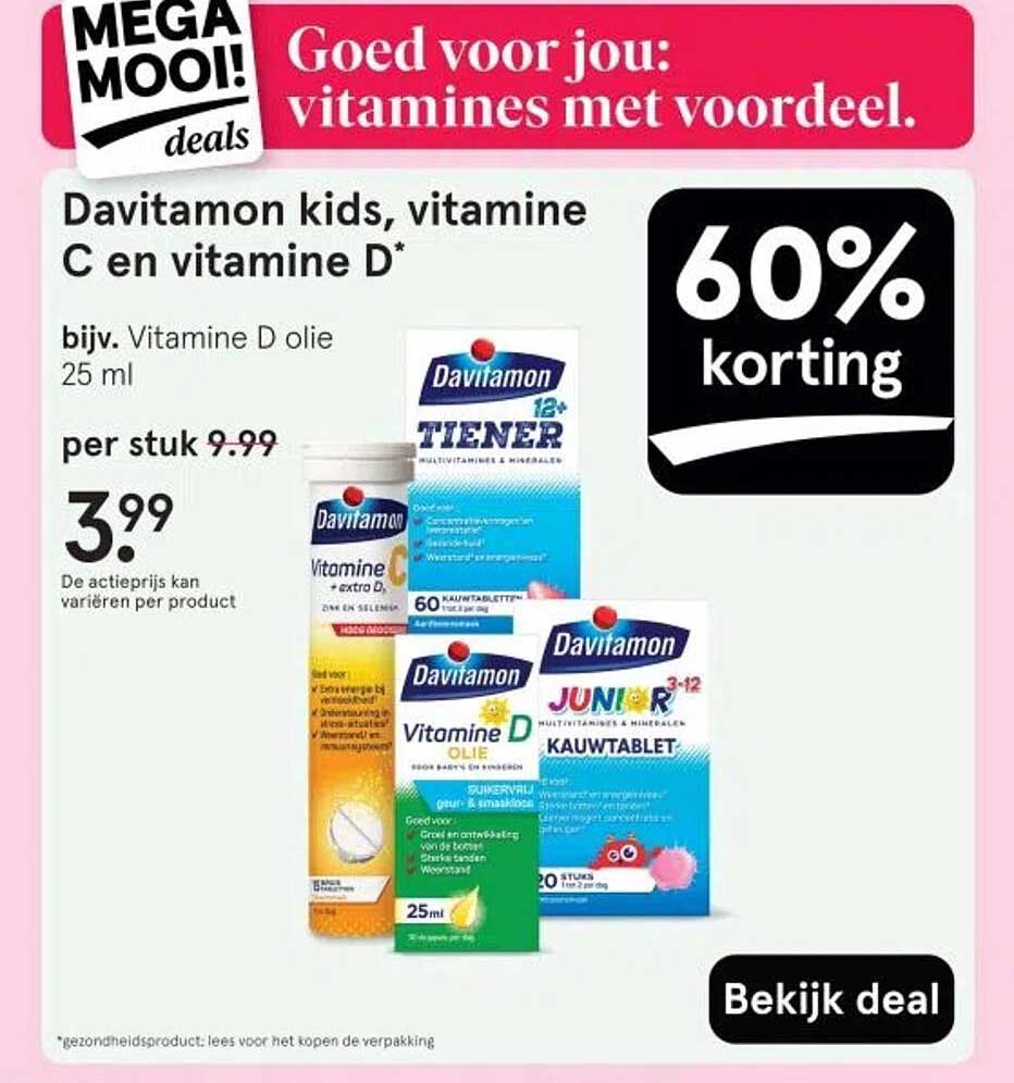 Davitamon kids, vitamine C en vitamine D