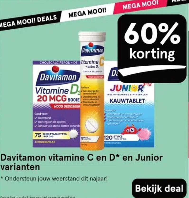 Davitamon vitamine C en D* en Junior varianten