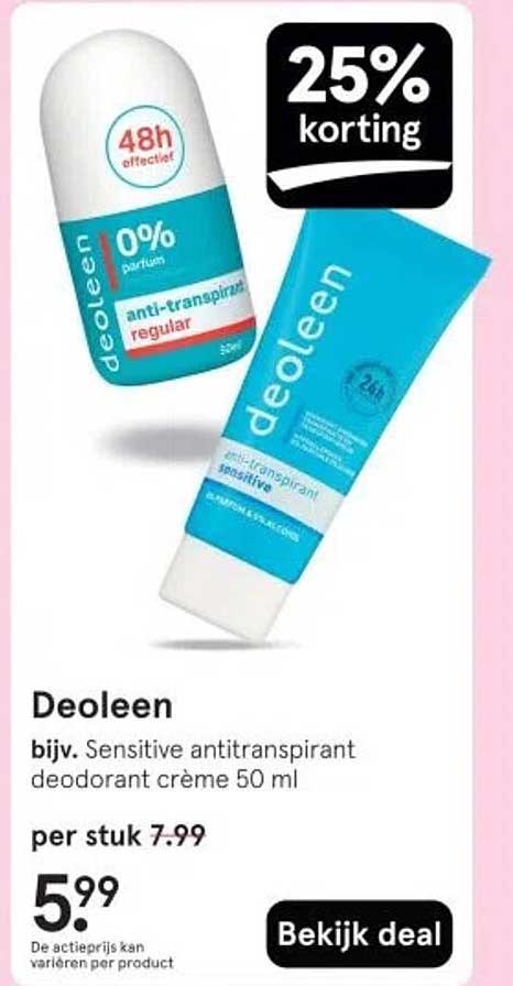 Deoleen Sensitive antitranspirant deodorant crème 50 ml