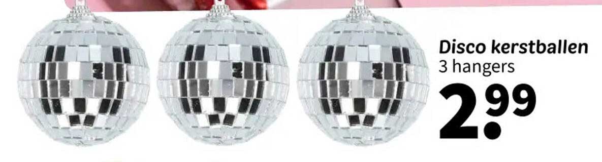 Disco kerstballen 3 hangers