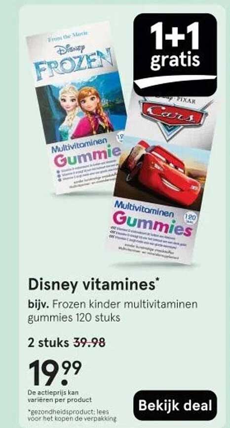 Disney vitamines* bijv. Frozen kinder multivitaminen gummies 120 stuks
