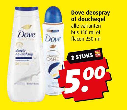 Dove deospray of douchegel