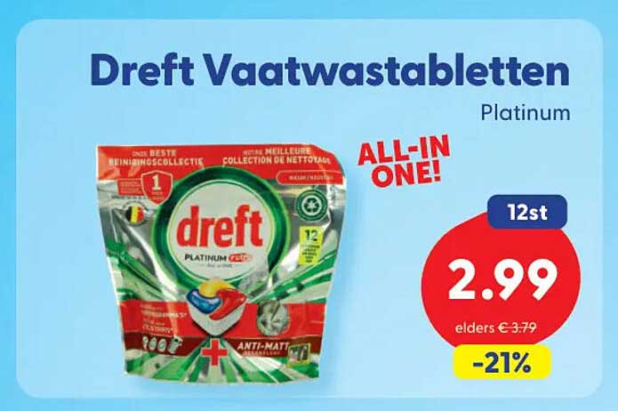 Dreft Vaatwastabletten Platinum