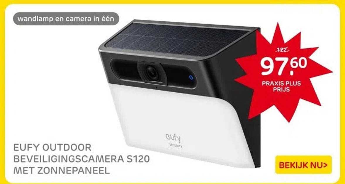 Eufy Outdoor Beveiligingscamera S120 met Zonnepaneel