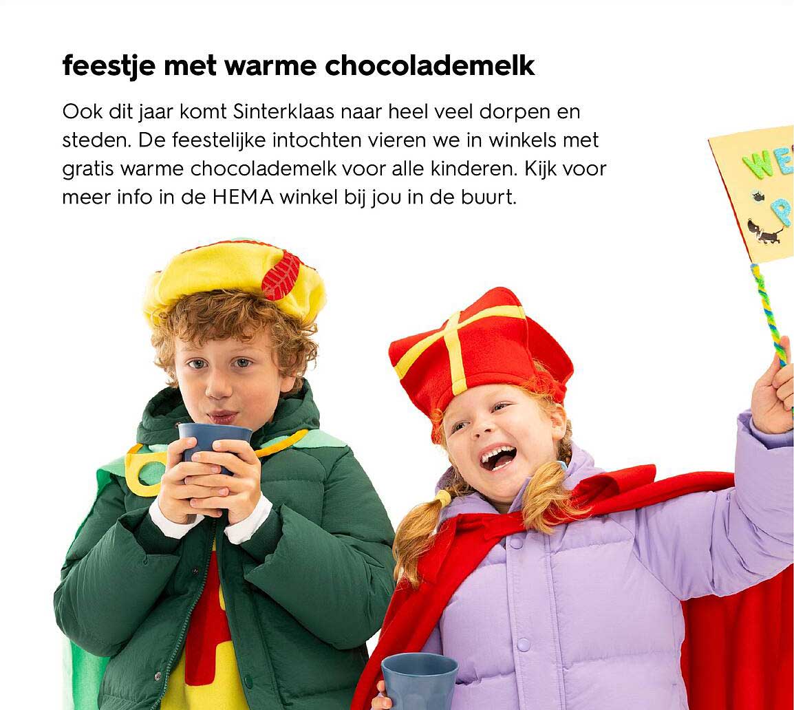 feestje met warme chocolademelk