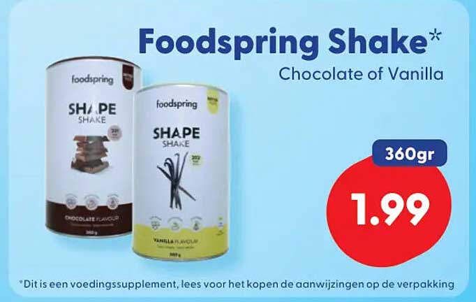 Foodspring Shake* Chocolate of Vanilla