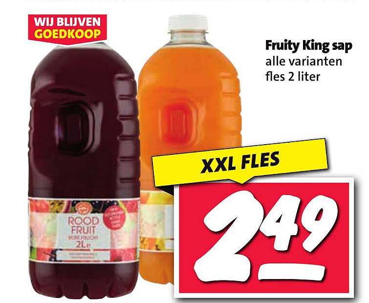 Fruity King sap alle varianten fles 2 liter