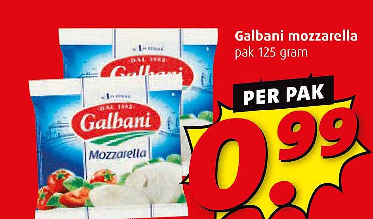 Galbani mozzarella pak 125 gram