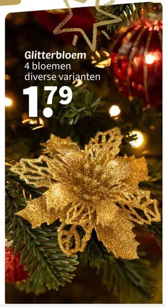 Glitterbloem 4 bloemen diverse varianten