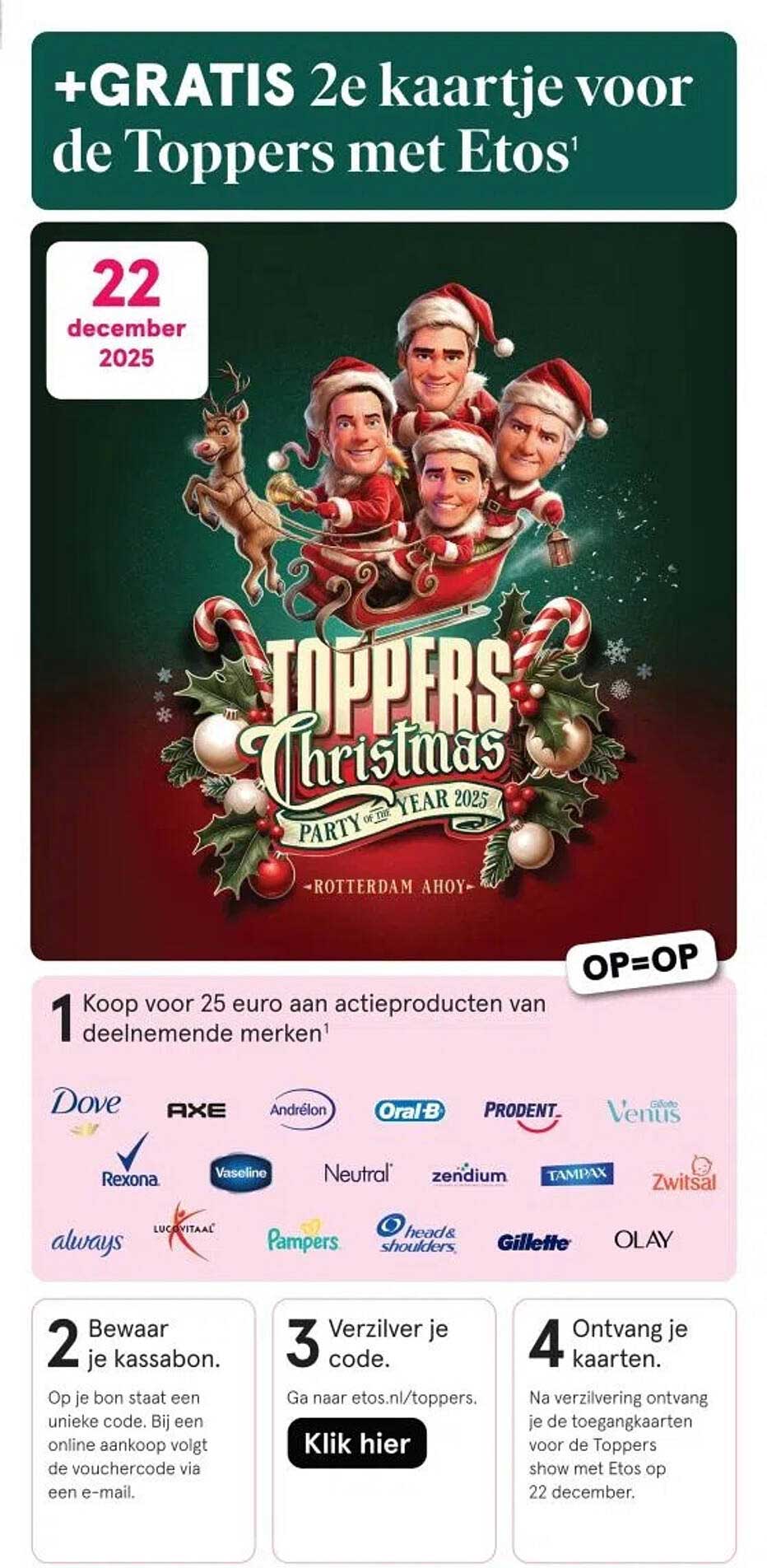 +GRATIS 2e kaartje voor de Toppers met Etos