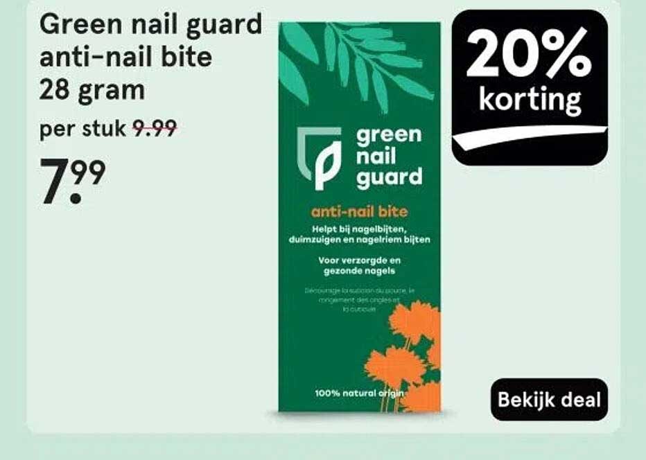Green nail guard anti-nail bite 28 gram