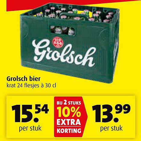 Grolsch bier krat 24 flesjes à 30 cl