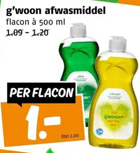 g'woon afwasmiddel flacon à 500 ml