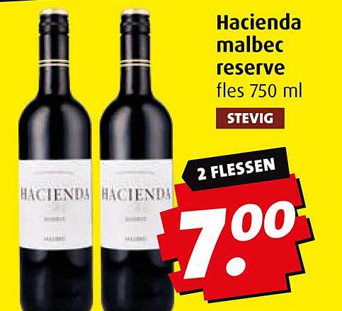 Hacienda malbec reserve fles 750 ml