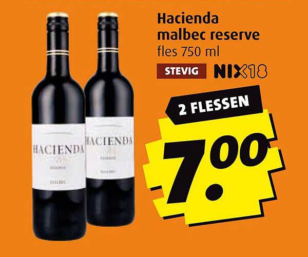Hacienda malbec reserve fles 750 ml