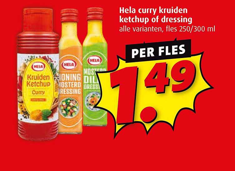 Hela curry kruiden ketchup of dressing