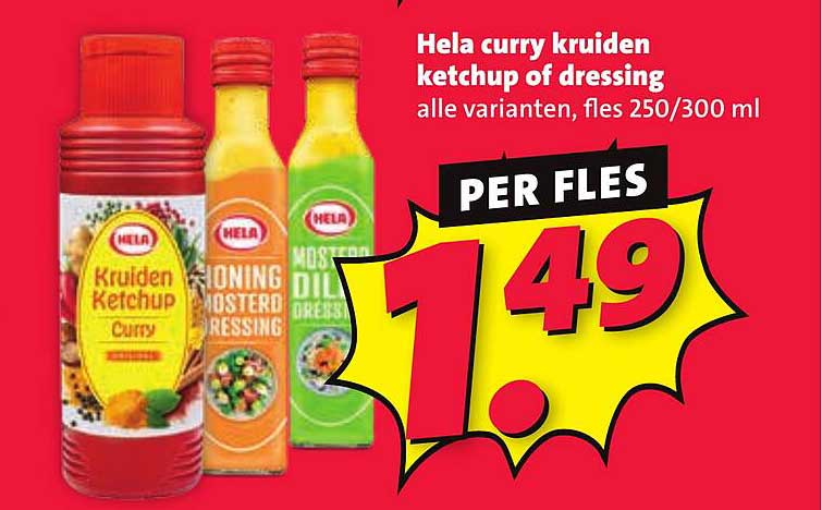 Hela curry kruiden ketchup of dressing