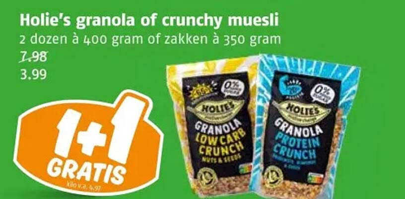 Holie's granola of crunchy muesli 2 dozen à 400 gram of zakken à 350 gram