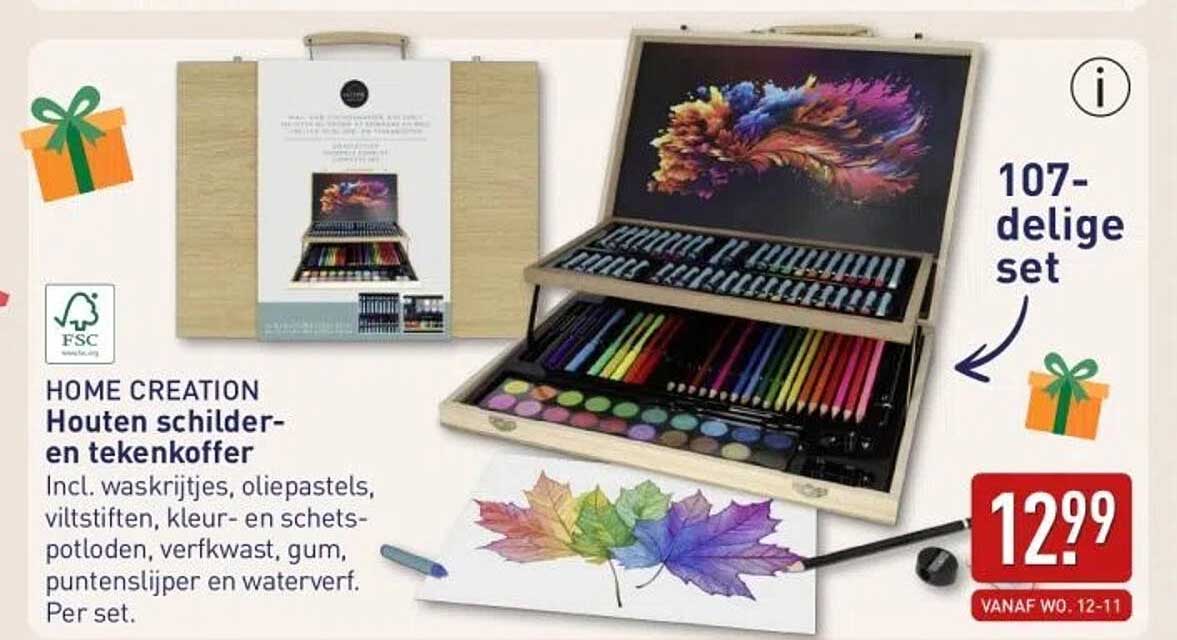 HOME CREATION Houten schilder- en tekenkoffer