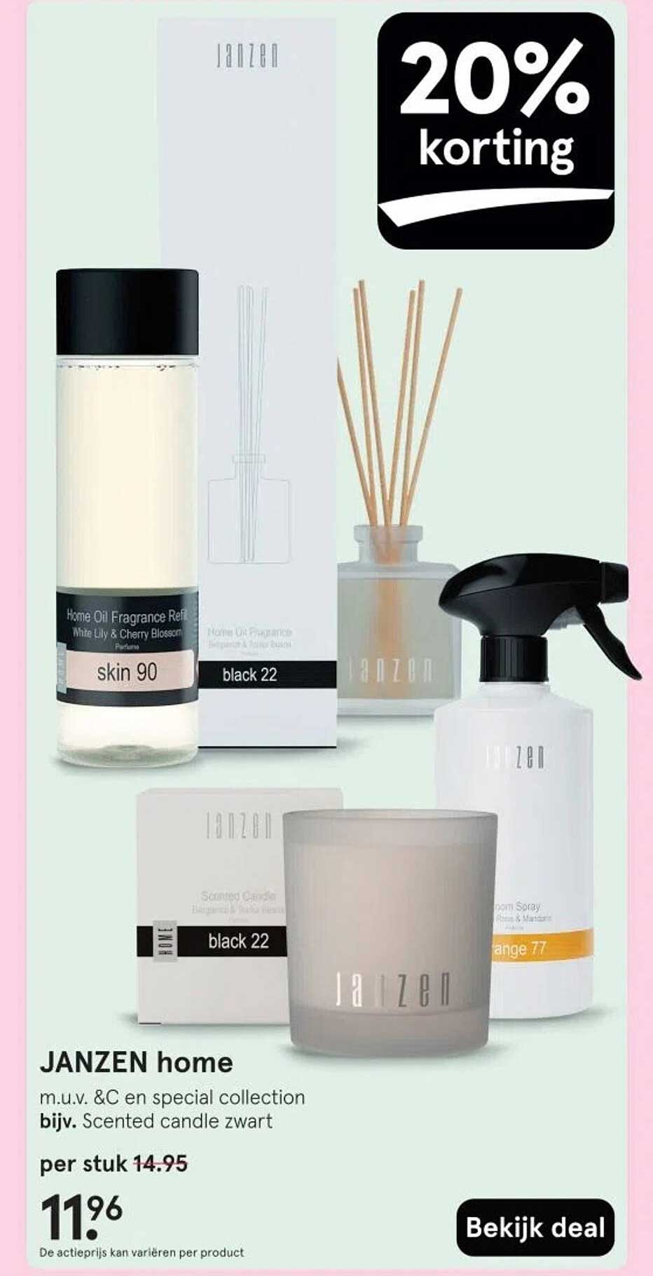 JANZEN home m.u.v. &C en special collection bijv. Scented candle zwart