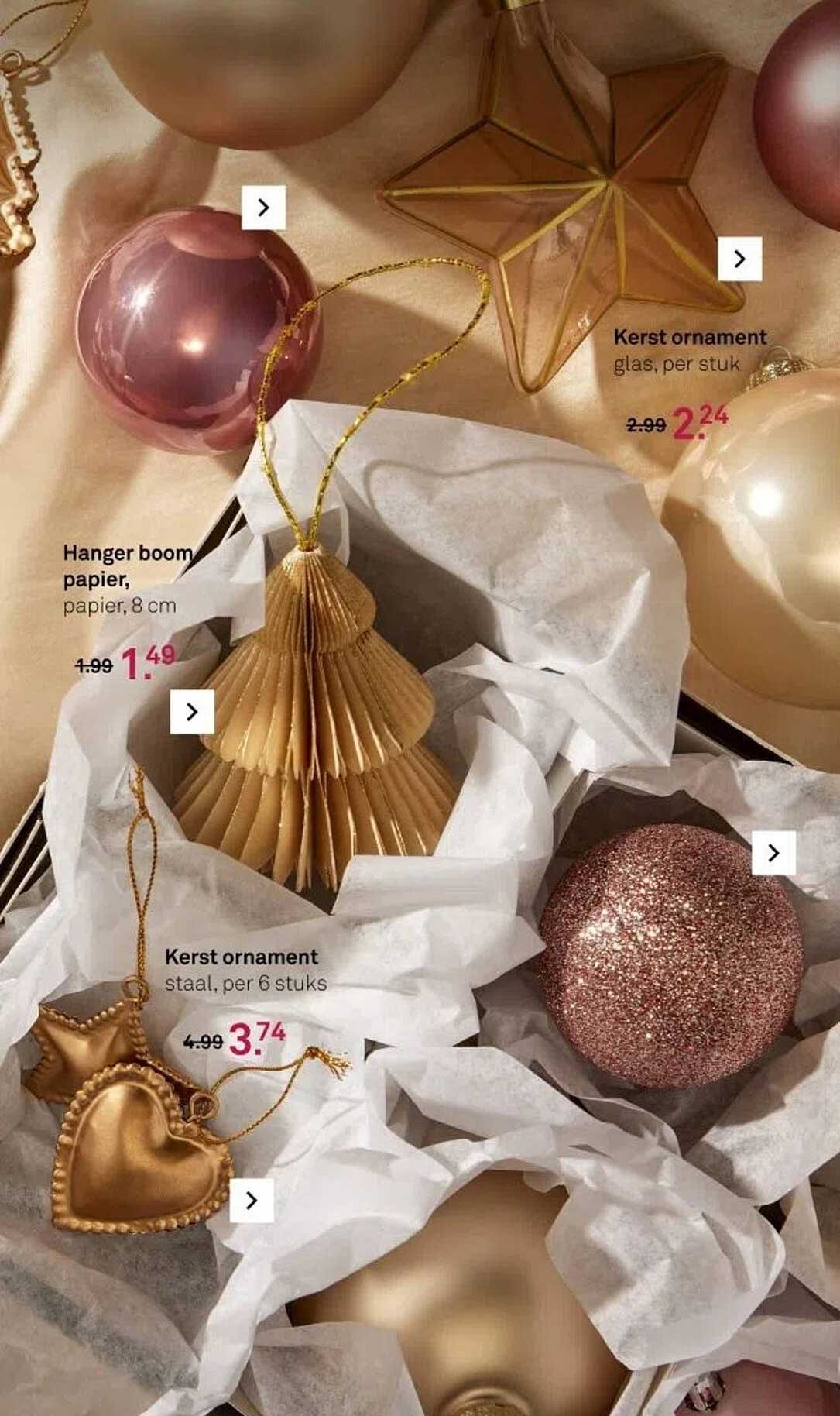 Kerst ornament glas, per stuk