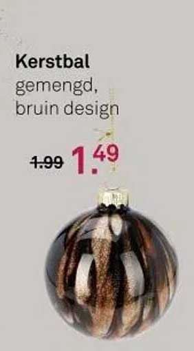 Kerstbal gemengd, bruin design