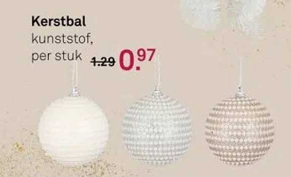Kerstbal kunststof, per stuk