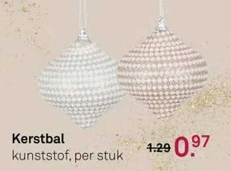 Kerstbal kunststof, per stuk