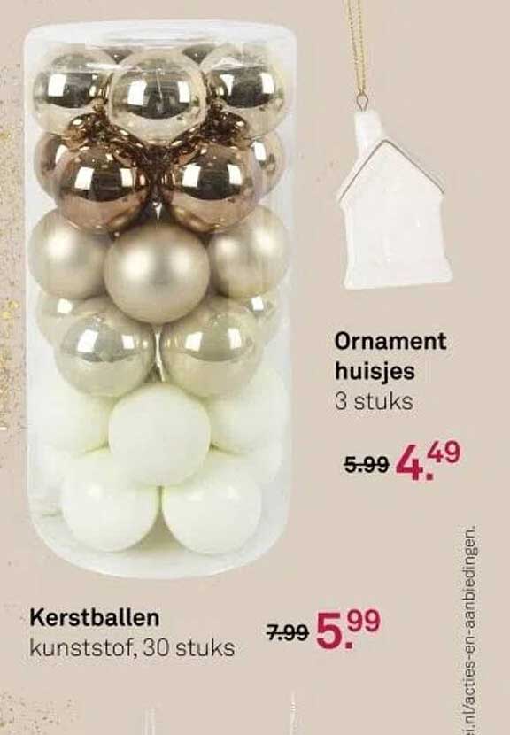 Kerstballen, kunststof, 30 stuks
