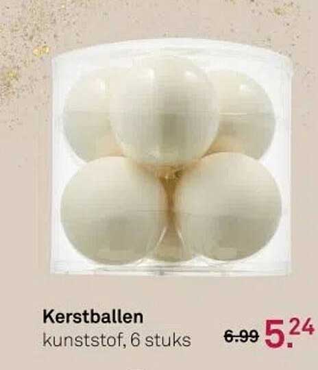 Kerstballen kunststof, 6 stuks