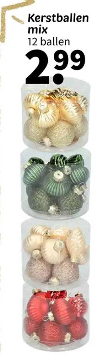 Kerstballen mix 12 ballen