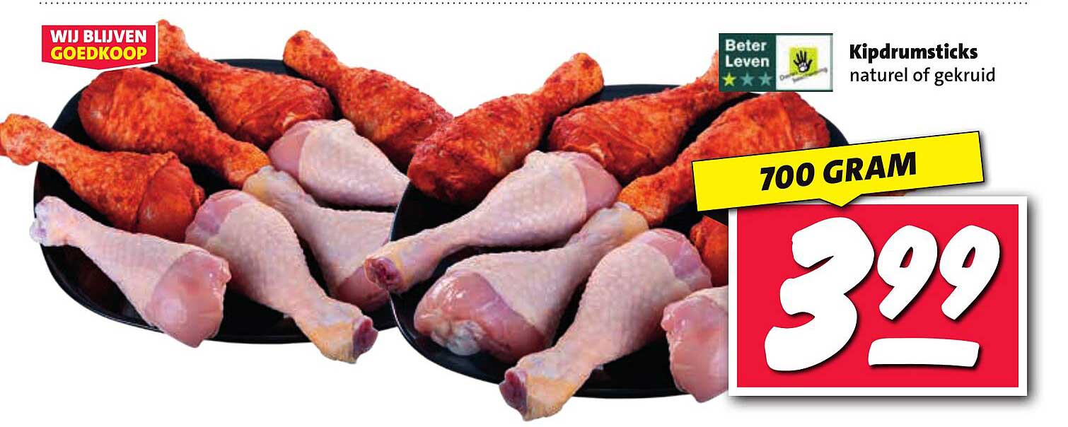 Kipdrumsticks naturel of gekruid 700 gram