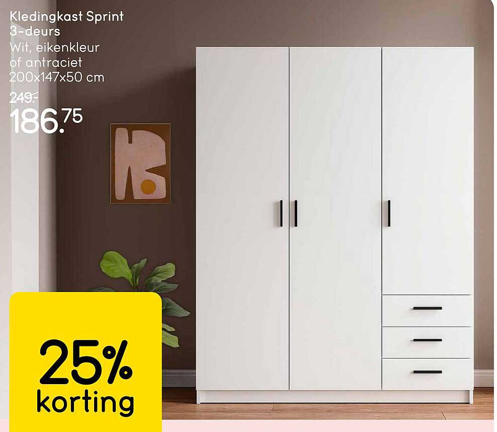 Kledingkast Sprint 3-deurs