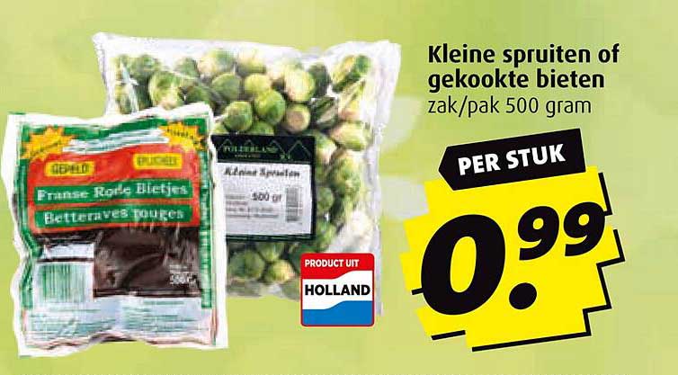 Kleine spruiten of gekookte bieten zak/pak 500 gram