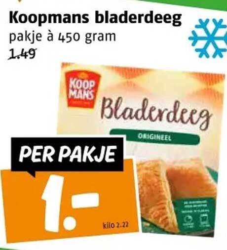 Koopmans bladerdeeg pakje à 450 gram