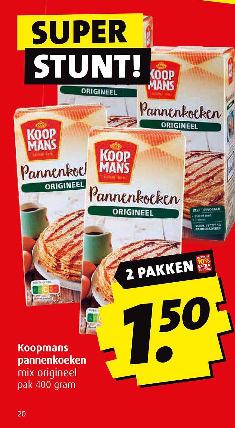 Koopmans pannenkoeken mix origineel pak 400 gram