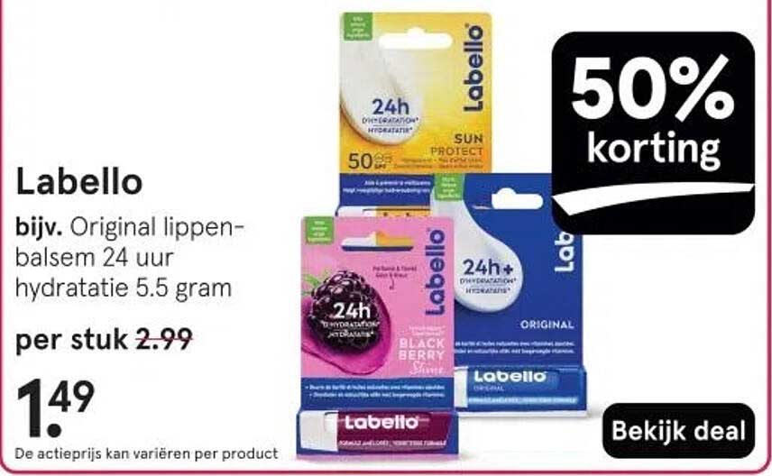 Labello bijv. Original lippen-balsem 24 uur hydratatie 5.5 gram