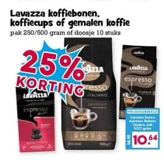 Lavazza koffiebonen, koffiecups of gemalen koffie