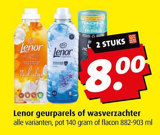 Lenor geuroparrels of wasverzachter alle varianten, pot 140 gram of flacon 882-903 ml