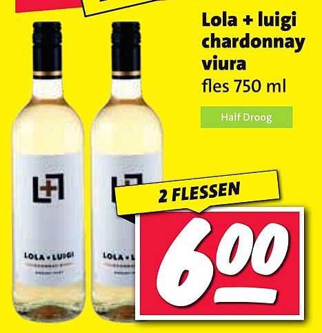 Lola + luigi chardonnay viura fles 750 ml