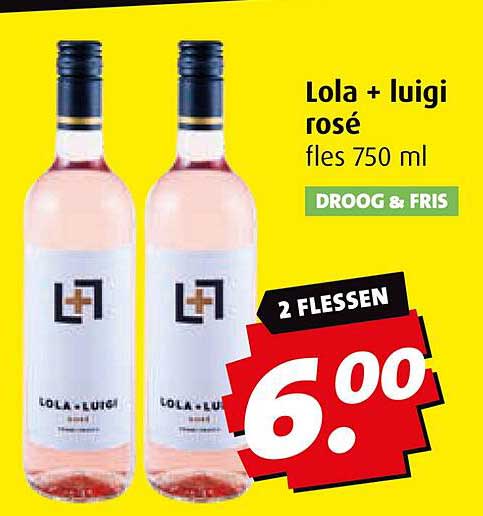 Lola + luigi rosé fles 750 ml