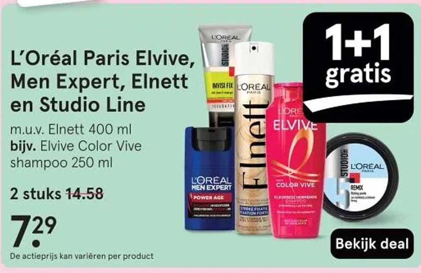 L’Oréal Paris Elvive, Men Expert, Elnett en Studio Line