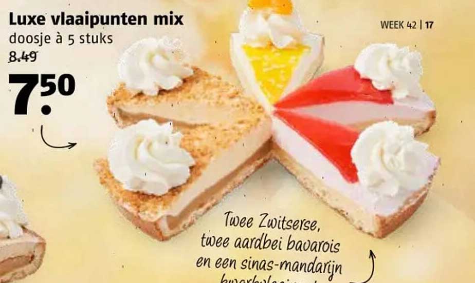 Luxe vlaaipunten mix doosje à 5 stuks